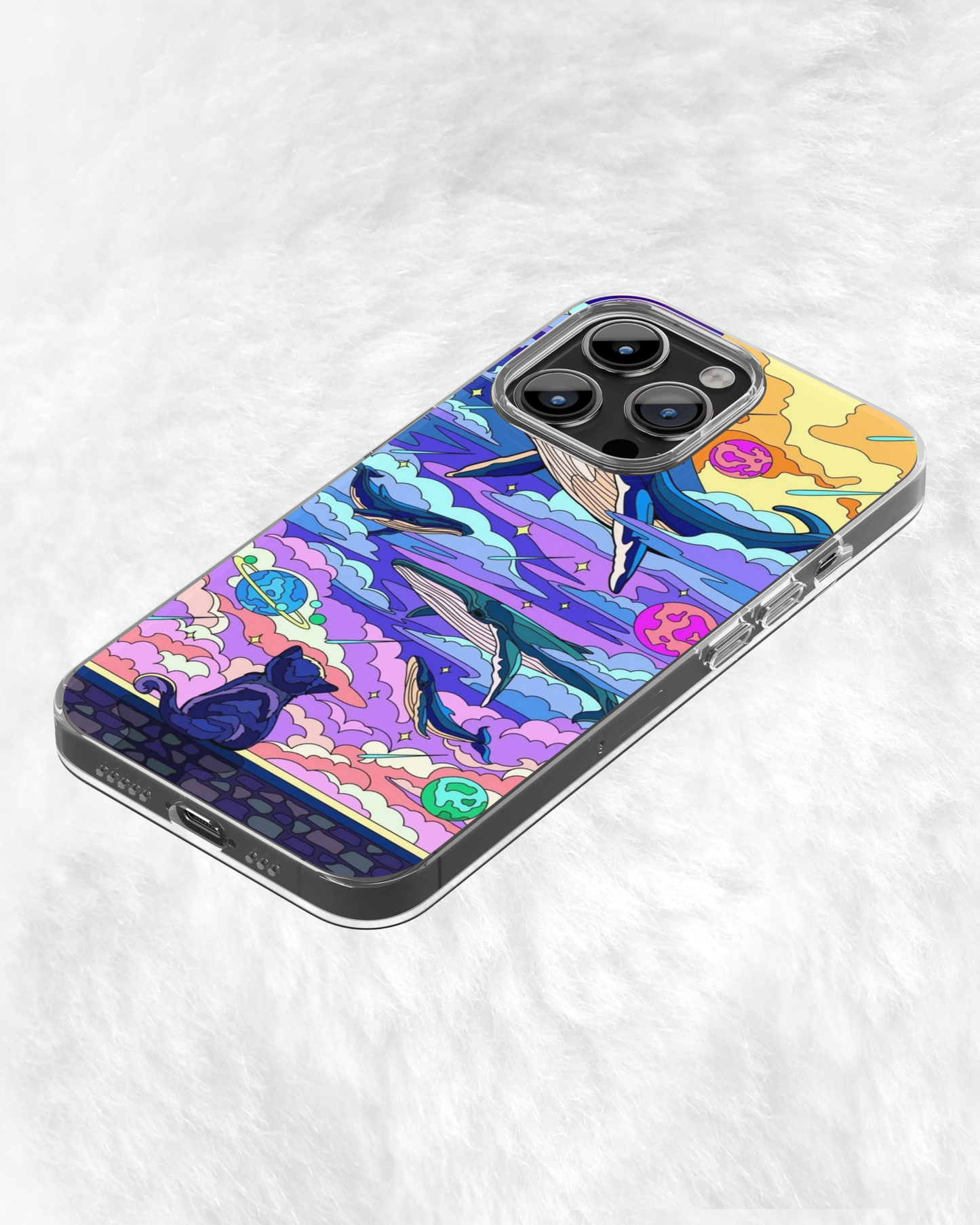 Cosmic Dreamscape Whale & Cat Case