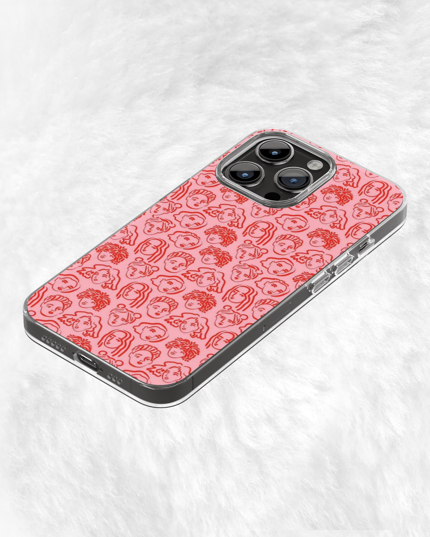 Minimalist Faces Red & Pink Case