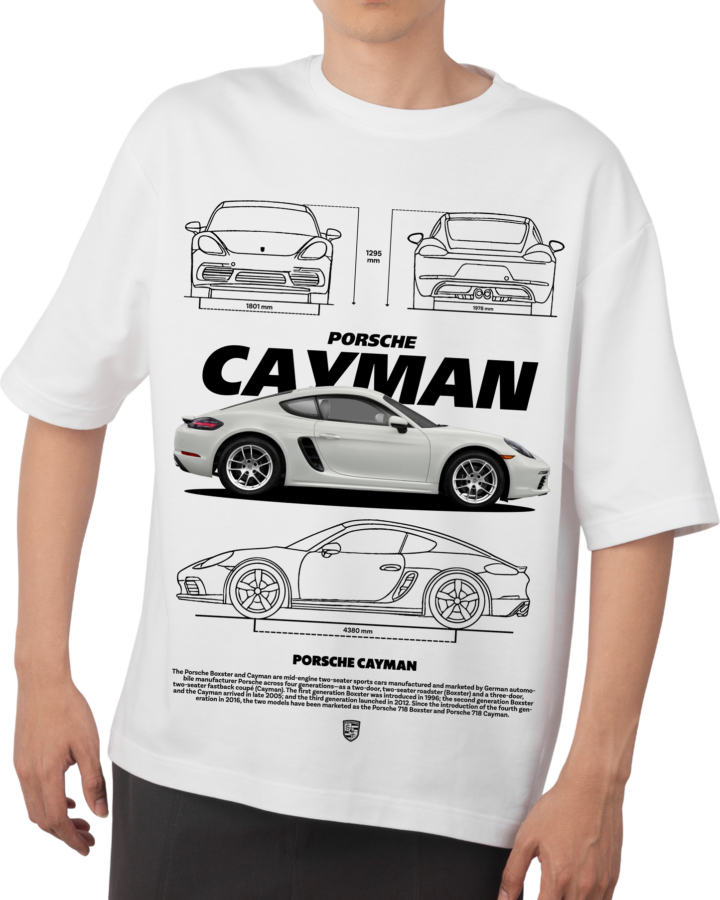 "Porsche Cayman Blueprint" T-shirt