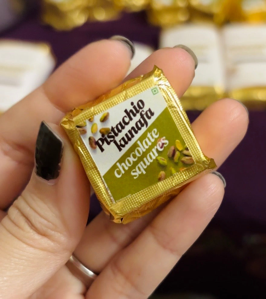 Pistachio Kunafa Chocolate Squares (set of 6)
