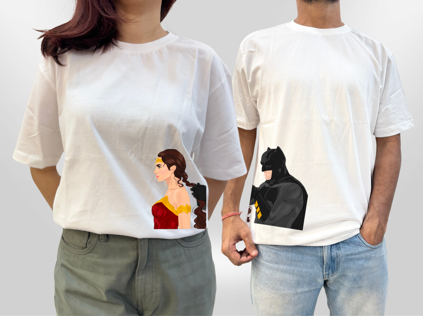 "Wonder Woman & batman" T-shirt For Couples