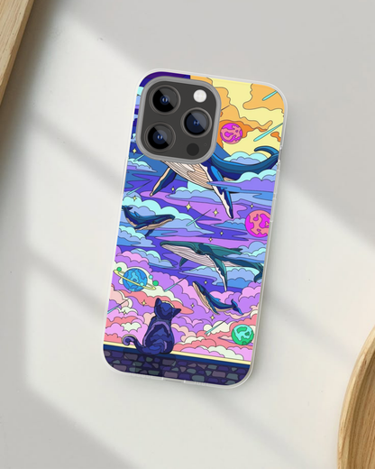 Cosmic Dreamscape Whale & Cat Case