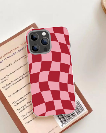 Wavy Red & Pink Checkerboard Case