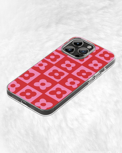 Retro Floral Checkerboard Case