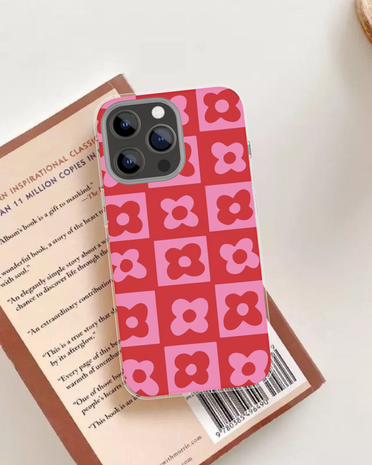 Retro Floral Checkerboard Case