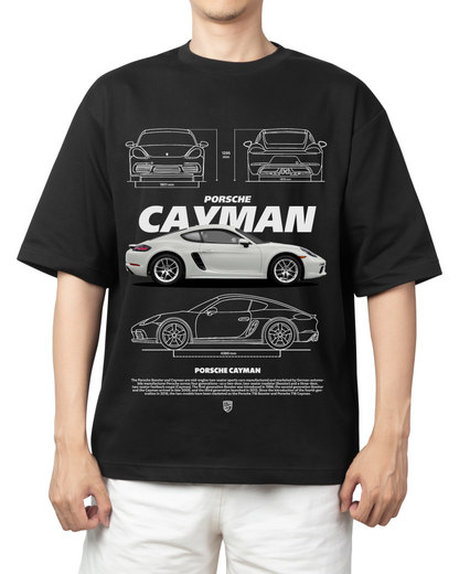 "Porsche Cayman Blueprint" T-shirt