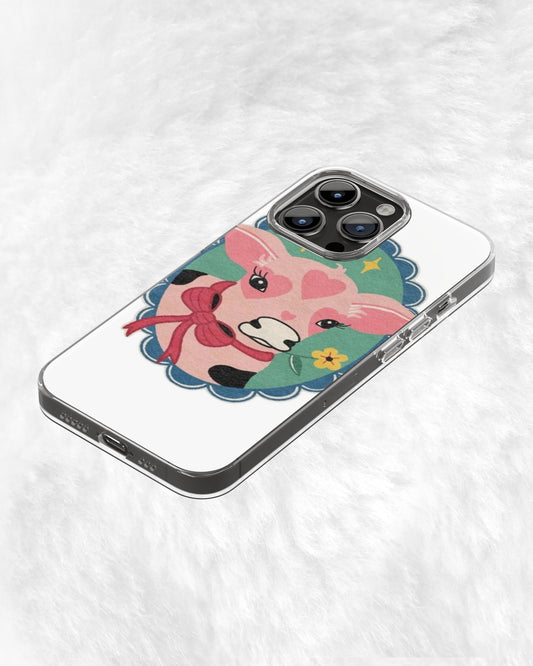 "Vintage Aesthetic Pink Cow Phone Case"