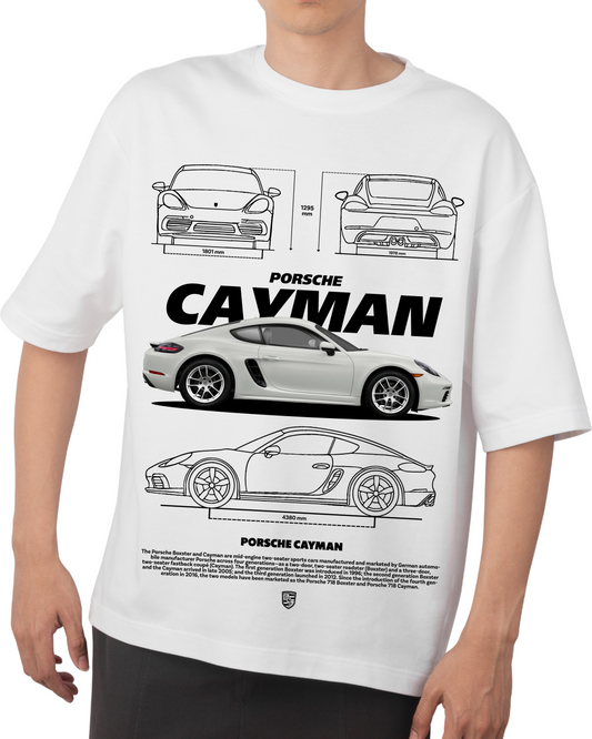 "Porsche Cayman Blueprint" T-shirt