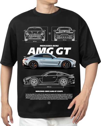 "Mercedes-Benz AMG GT Coupe Blueprint" T-shirt