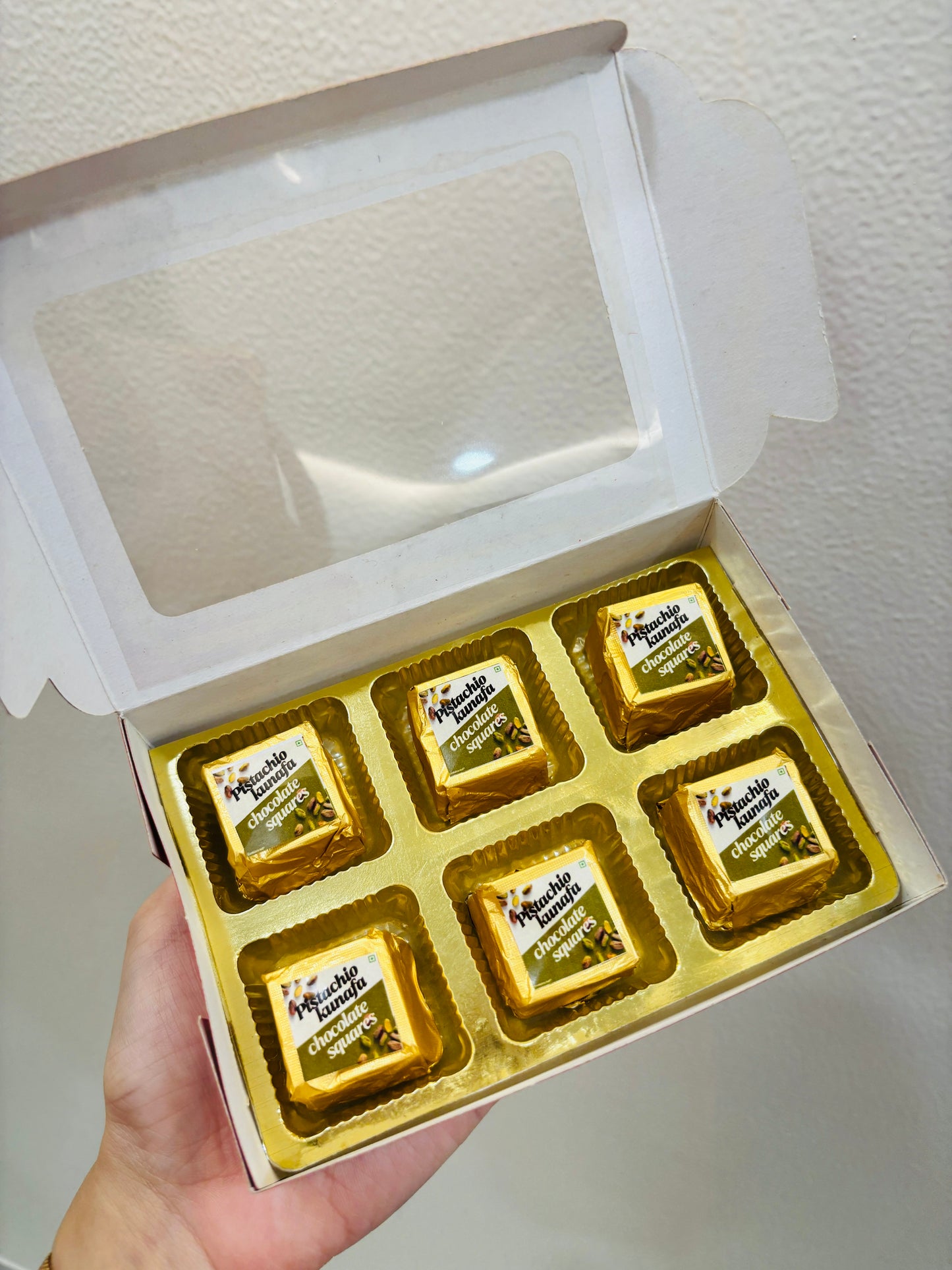 Pistachio Kunafa Chocolate Squares (set of 9)